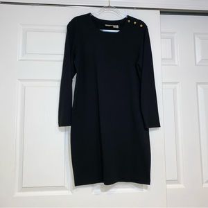 Women’s First Issue Black military button sweater dress size M